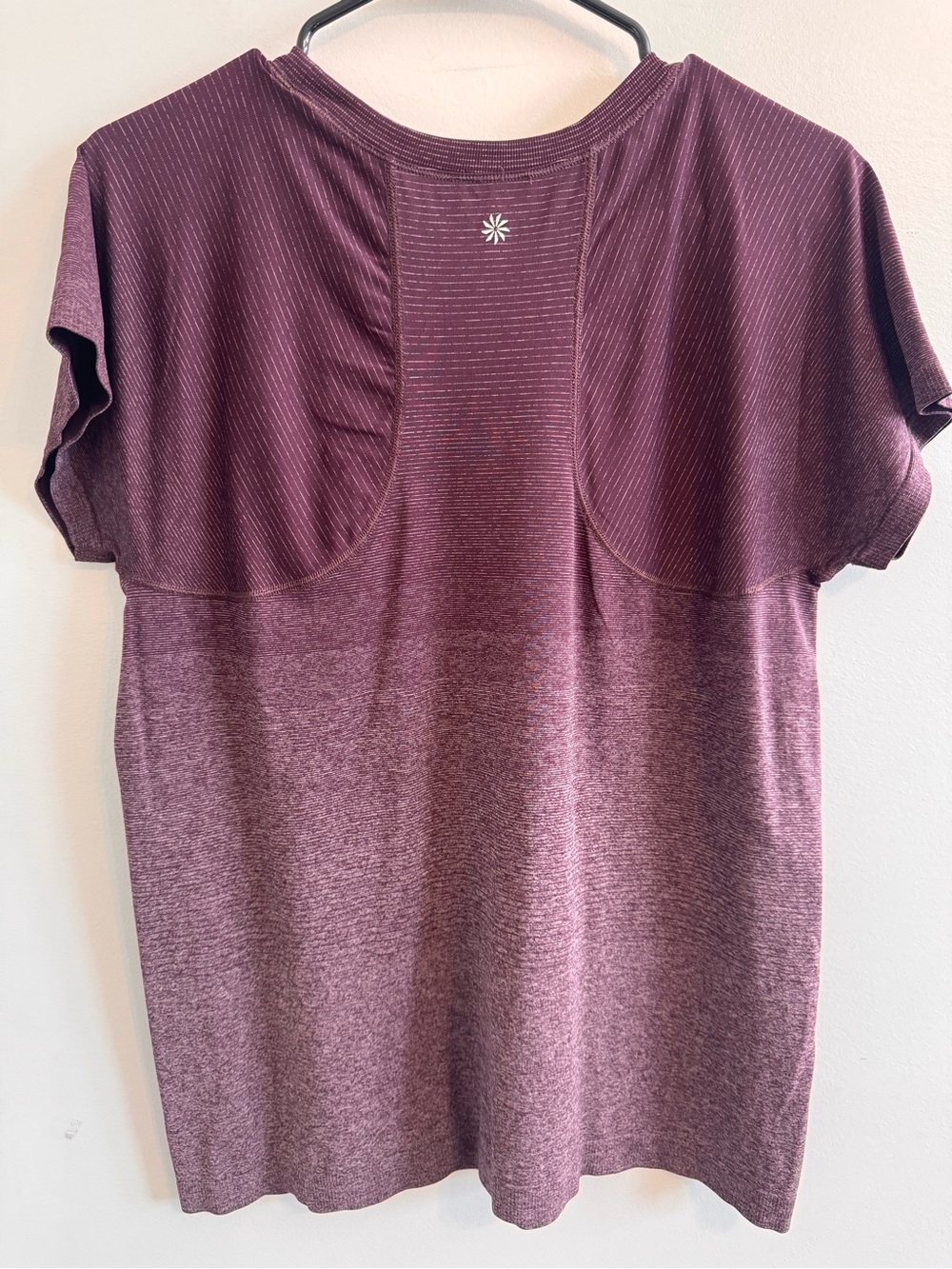 Athleta Women’s XL Purple Heather Performance Short Sleeve Fitted Top - Picture 2 of 3